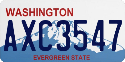 WA license plate AXC3547