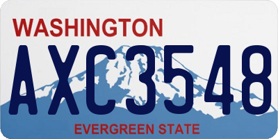 WA license plate AXC3548