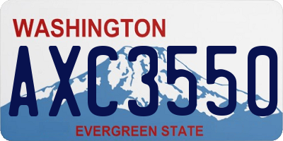 WA license plate AXC3550