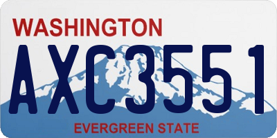 WA license plate AXC3551