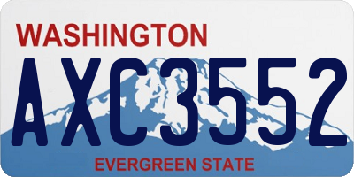 WA license plate AXC3552