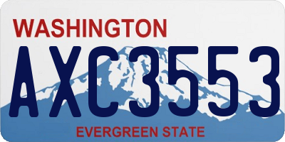 WA license plate AXC3553