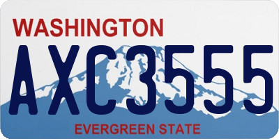 WA license plate AXC3555