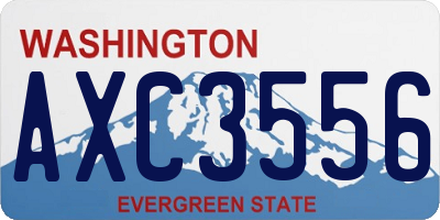 WA license plate AXC3556