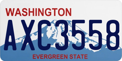 WA license plate AXC3558