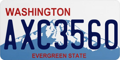 WA license plate AXC3560