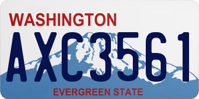 WA license plate AXC3561