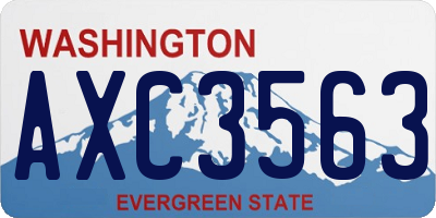 WA license plate AXC3563