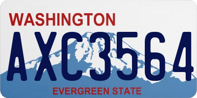 WA license plate AXC3564