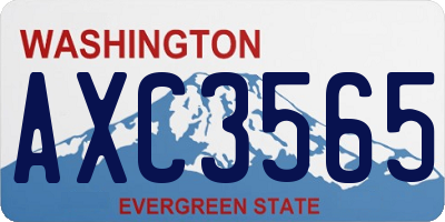 WA license plate AXC3565