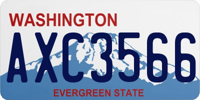 WA license plate AXC3566