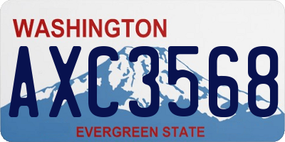 WA license plate AXC3568
