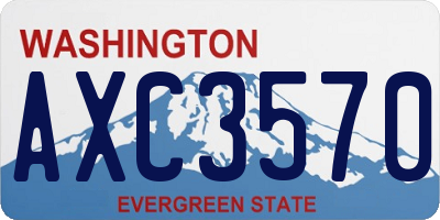 WA license plate AXC3570