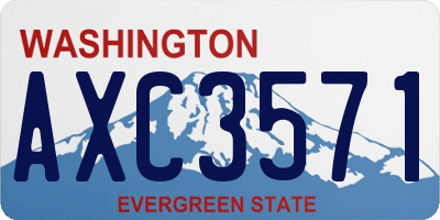 WA license plate AXC3571