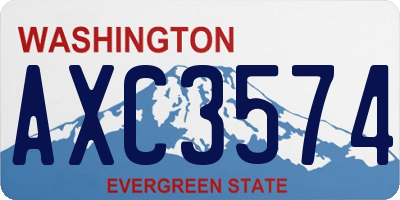 WA license plate AXC3574