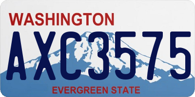 WA license plate AXC3575