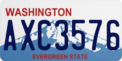 WA license plate AXC3576