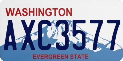 WA license plate AXC3577