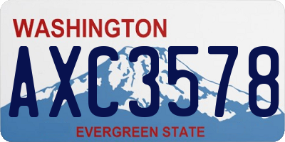 WA license plate AXC3578