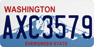 WA license plate AXC3579