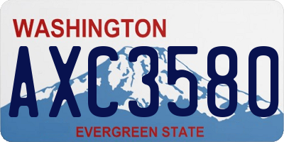 WA license plate AXC3580