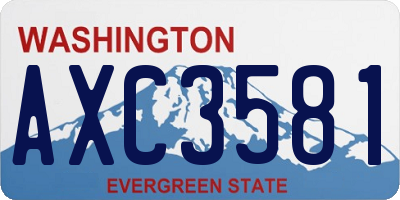 WA license plate AXC3581