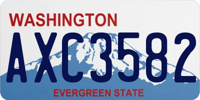 WA license plate AXC3582