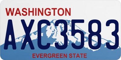 WA license plate AXC3583