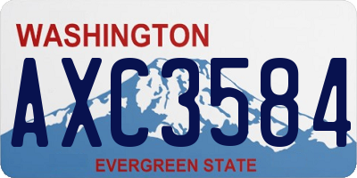 WA license plate AXC3584