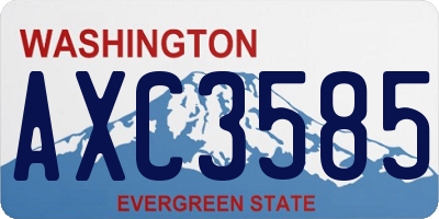 WA license plate AXC3585