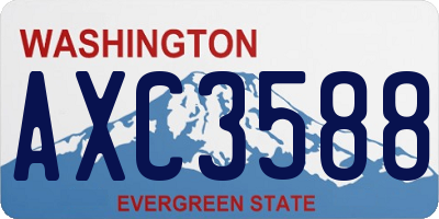 WA license plate AXC3588