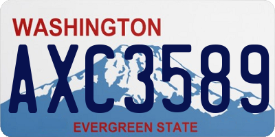 WA license plate AXC3589