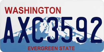WA license plate AXC3592