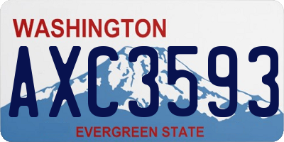 WA license plate AXC3593