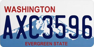 WA license plate AXC3596