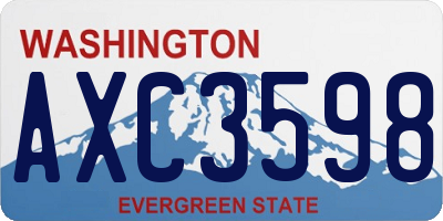 WA license plate AXC3598