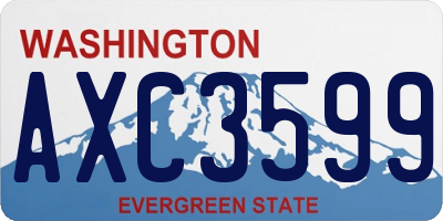 WA license plate AXC3599