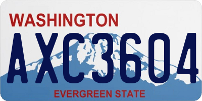 WA license plate AXC3604