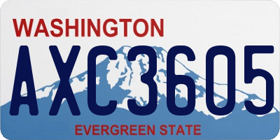 WA license plate AXC3605