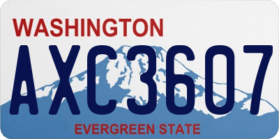 WA license plate AXC3607