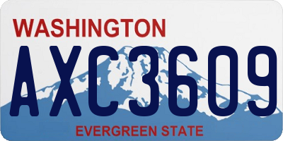 WA license plate AXC3609