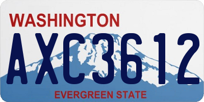 WA license plate AXC3612