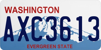 WA license plate AXC3613