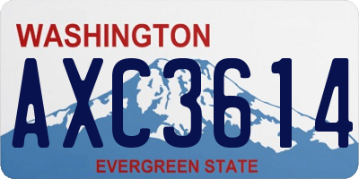 WA license plate AXC3614