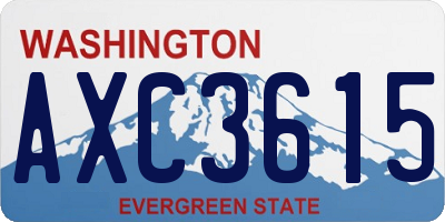 WA license plate AXC3615