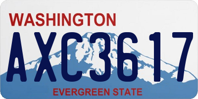 WA license plate AXC3617