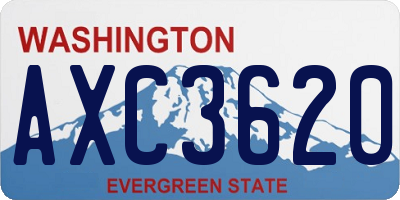 WA license plate AXC3620