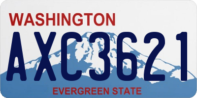 WA license plate AXC3621
