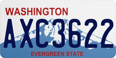 WA license plate AXC3622