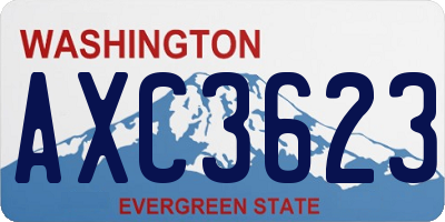 WA license plate AXC3623